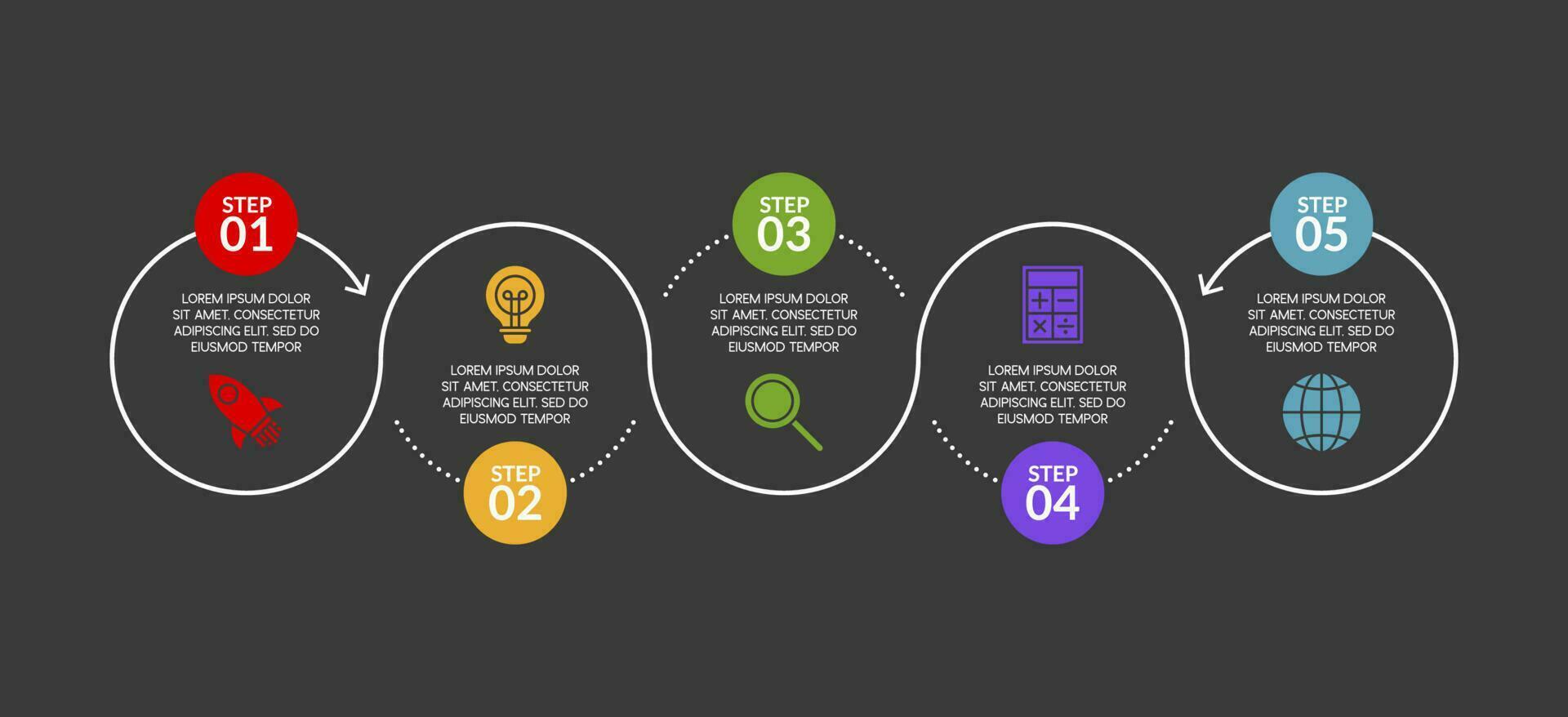 infografia diseño modelo y íconos con 5 5 opciones o 5 5 pasos vector