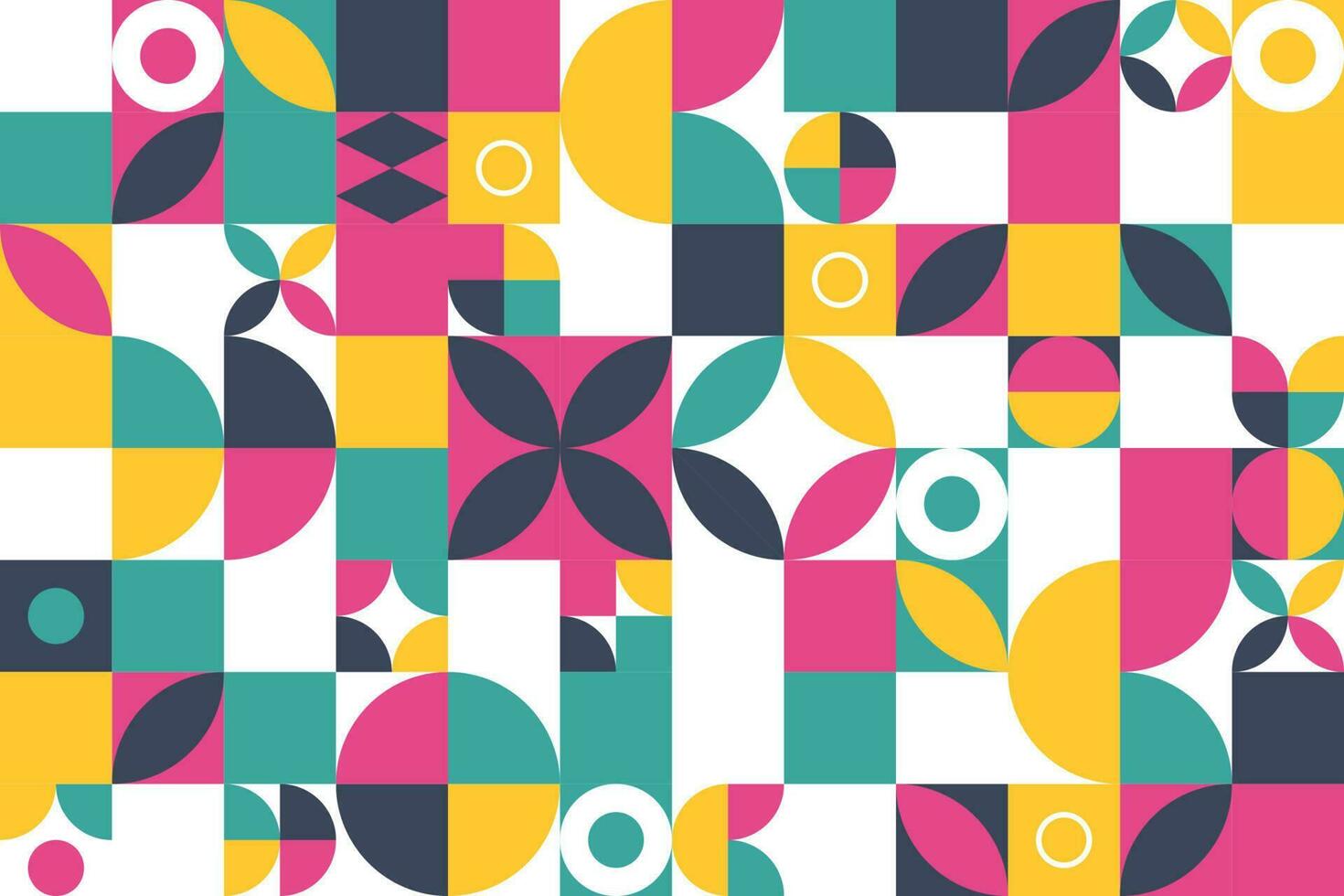 Abstract bauhaus elements shapes seamless background vector