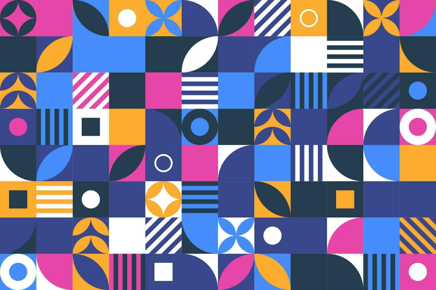 Abstract bauhaus elements shapes seamless background vector