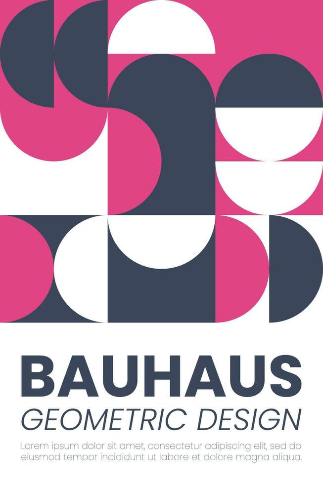 resumen Bauhaus elementos formas para utilizar como bandera cubrir o póster vector