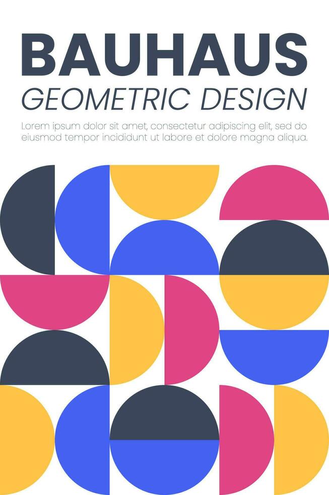 Abstract bauhaus elements shapes for use as banner cover or poster vector