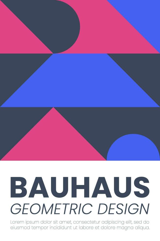 resumen Bauhaus elementos formas para utilizar como bandera cubrir o póster vector