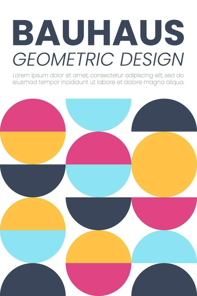 resumen Bauhaus elementos formas para utilizar como bandera cubrir o póster vector