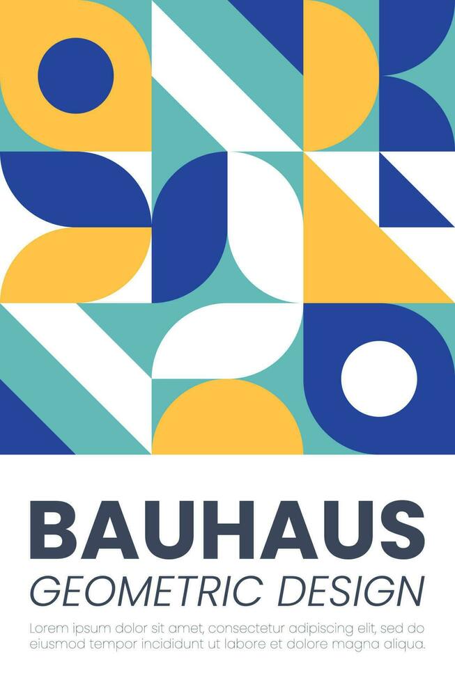 resumen Bauhaus elementos formas para utilizar como bandera cubrir o póster vector