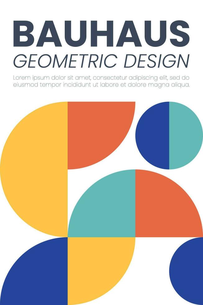 resumen Bauhaus elementos formas para utilizar como bandera cubrir o póster vector