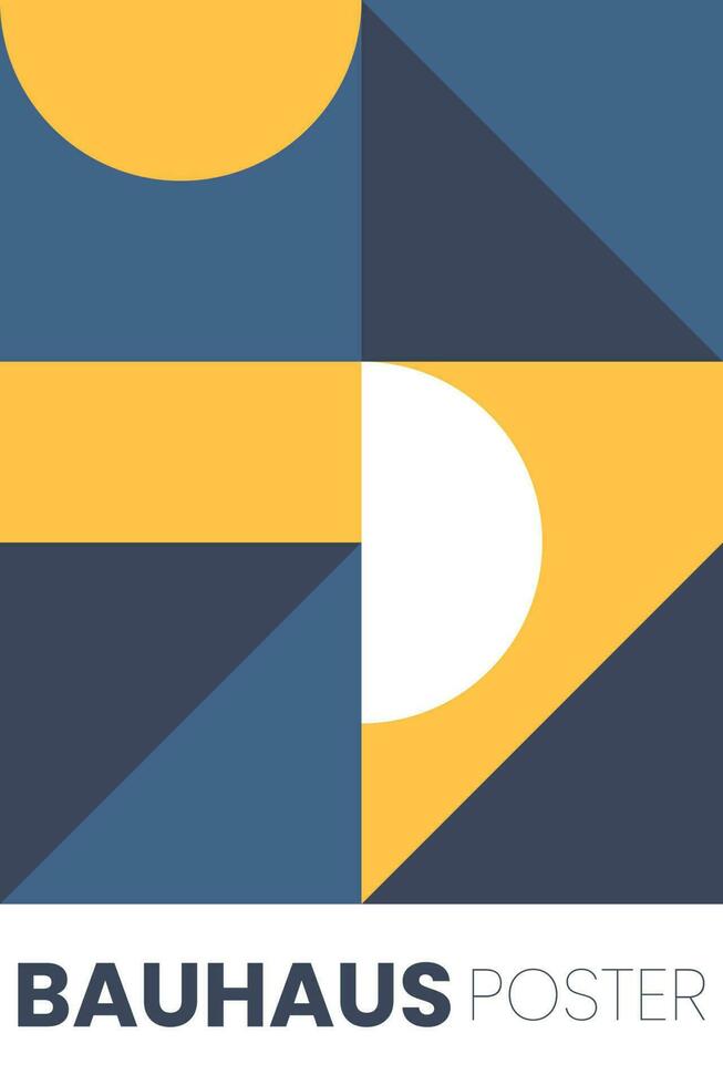 Abstract bauhaus elements shapes for use as banner or poster vector