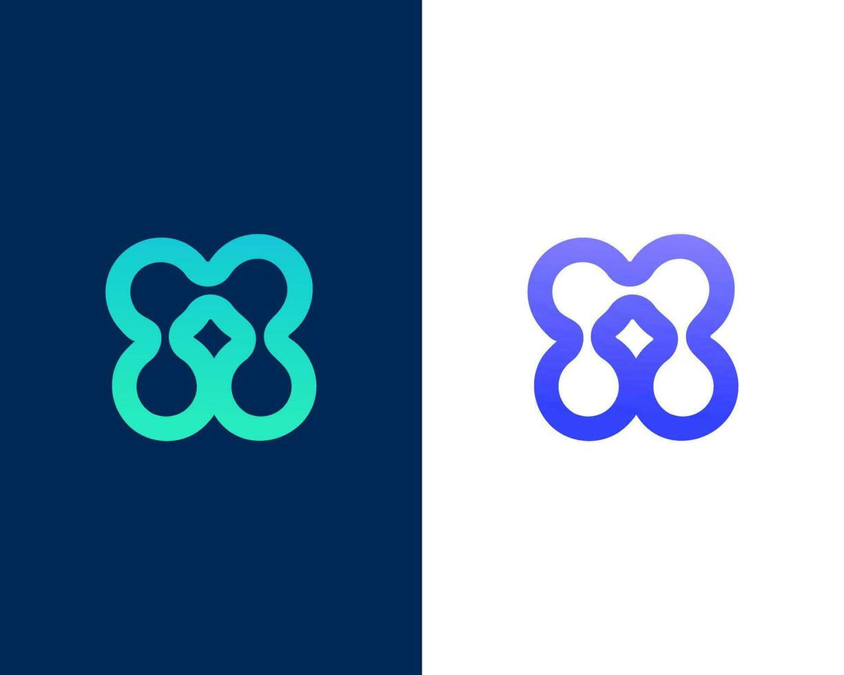 Letter b with pixel tech and technology logo design vector