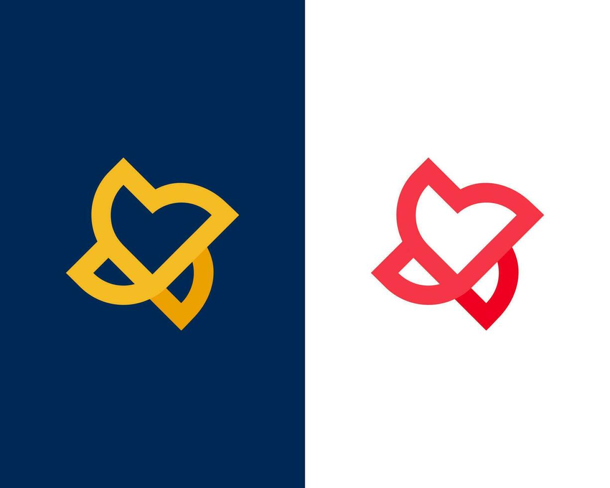 Heart logo design, SM with love modern logo design template vector