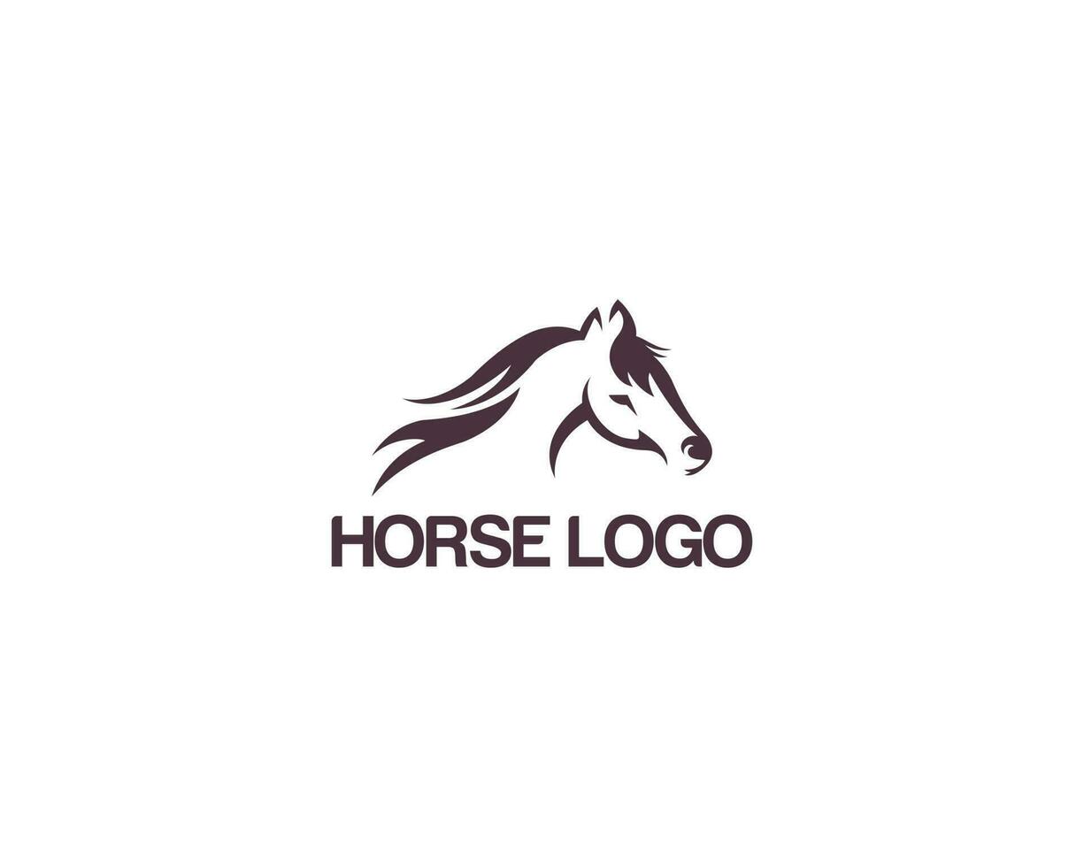 Horse Head Animal Mascot Logo Icon Design Template Vector Concept Element Style.