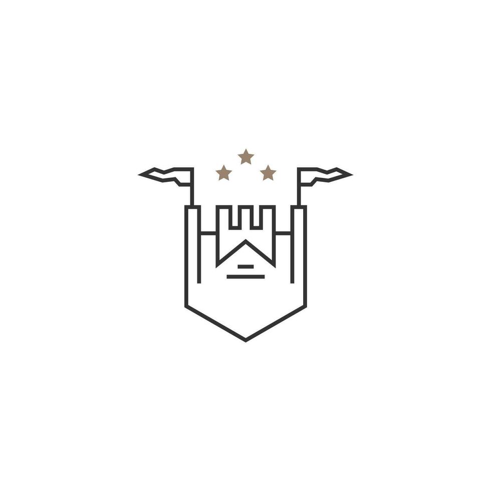 luxury vintage icon castle and palace logo design vector ideas with outline, modern and minimalist styles. elegant royal castle logo business vector design template isolated