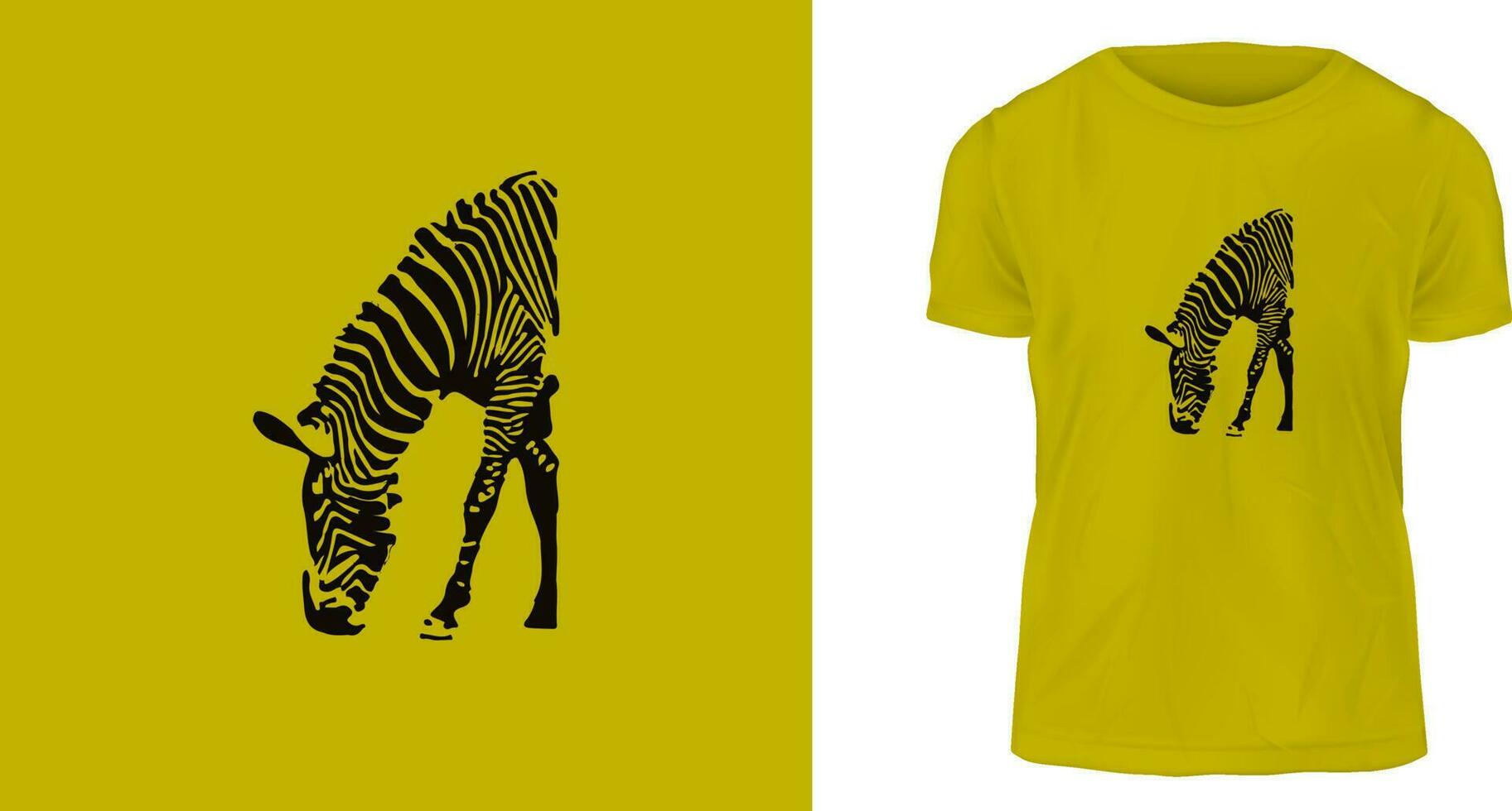 t shirt design concept, Black zebra illustration vector