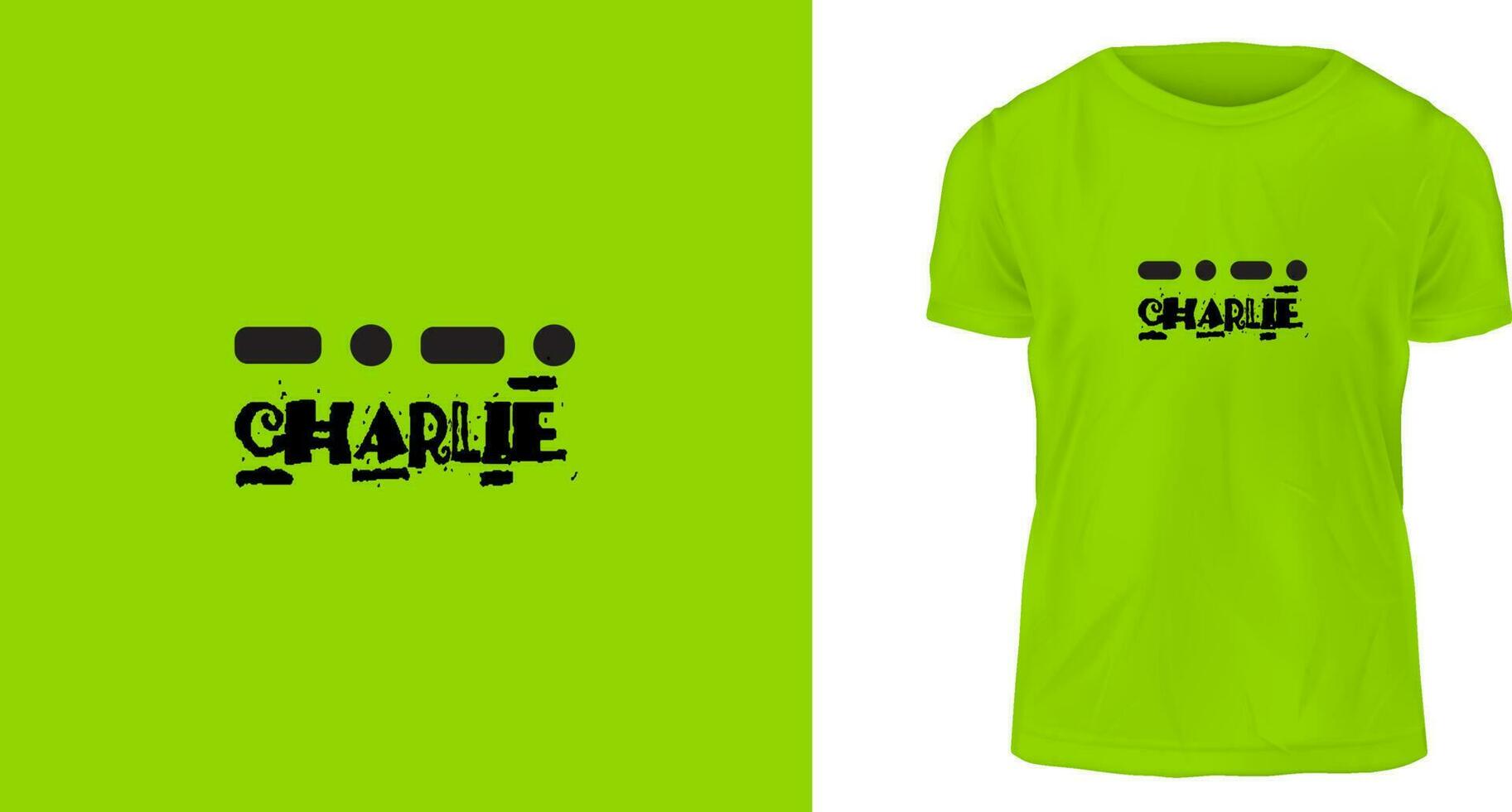 t shirt design concept, The Phonetic Alphabet Charlie vector