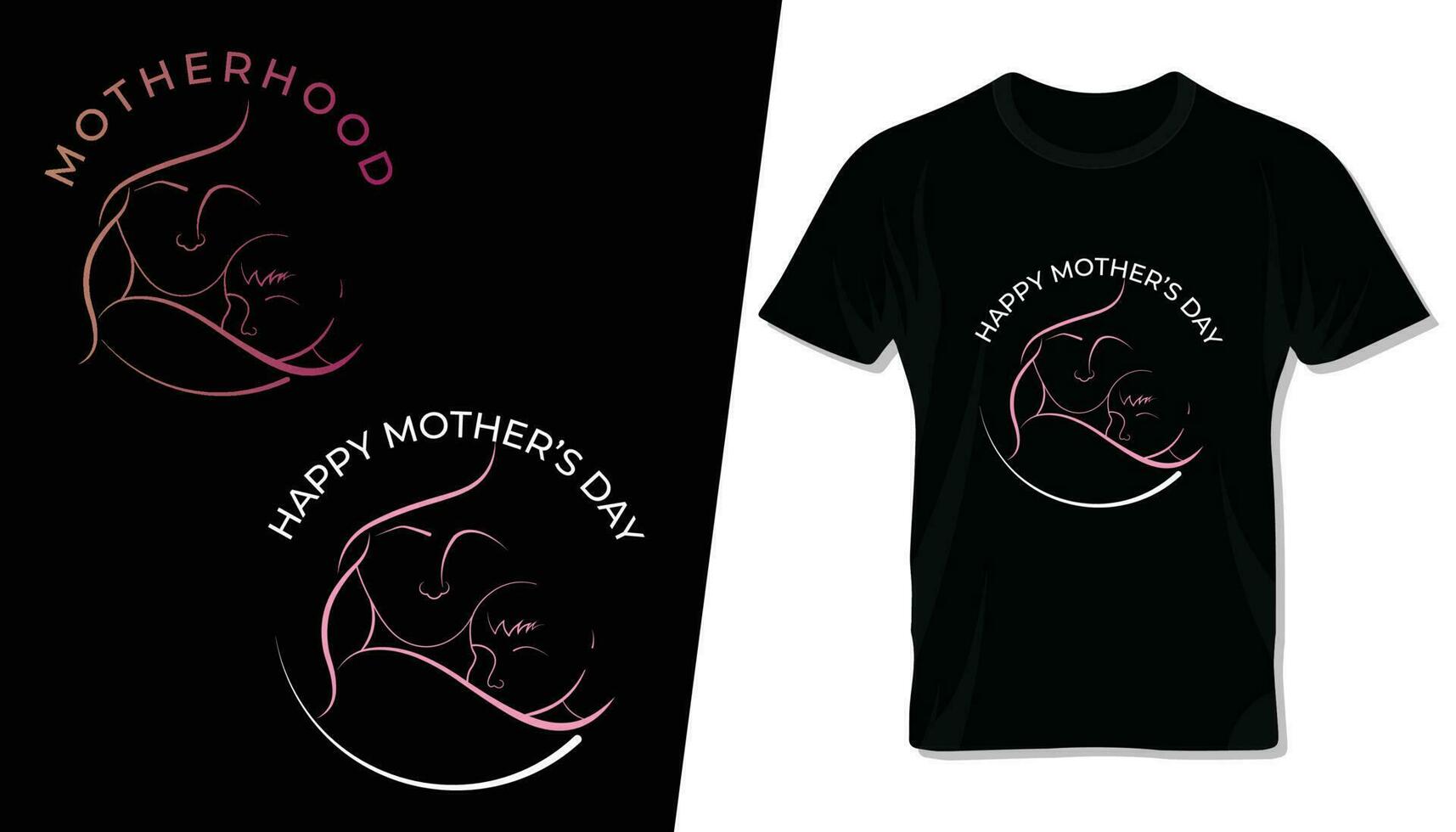 Happy mother's day typography vector tee shirt, lettering and template design for Mom and children.