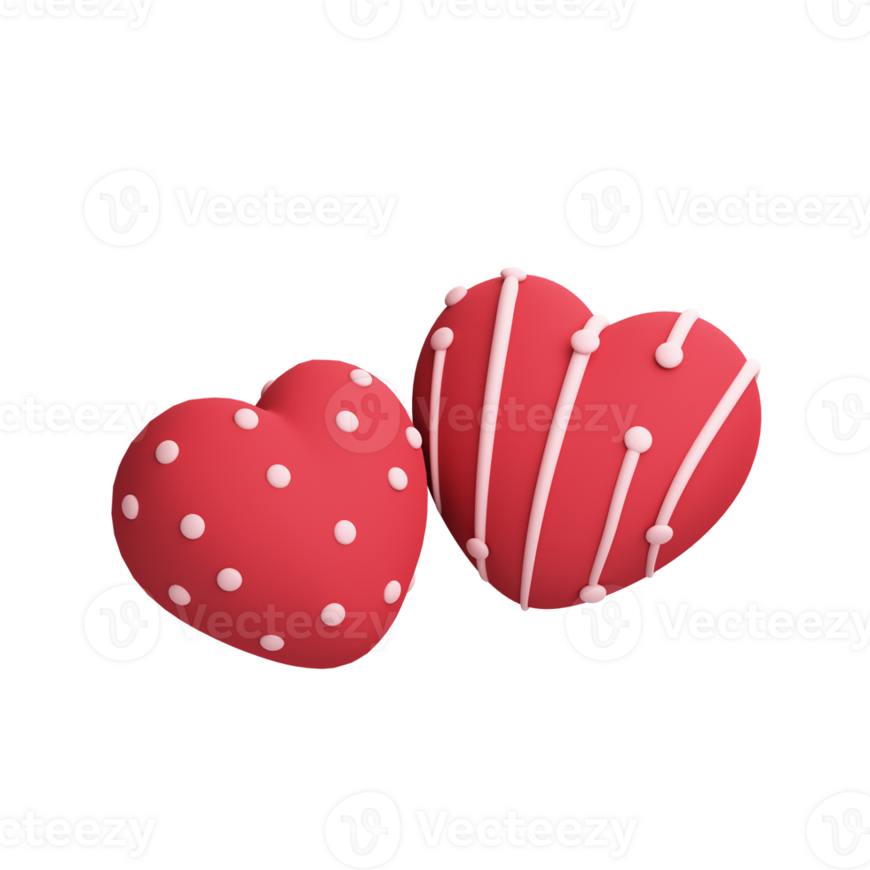 3D Render Hearts Shape On Pink Background. png