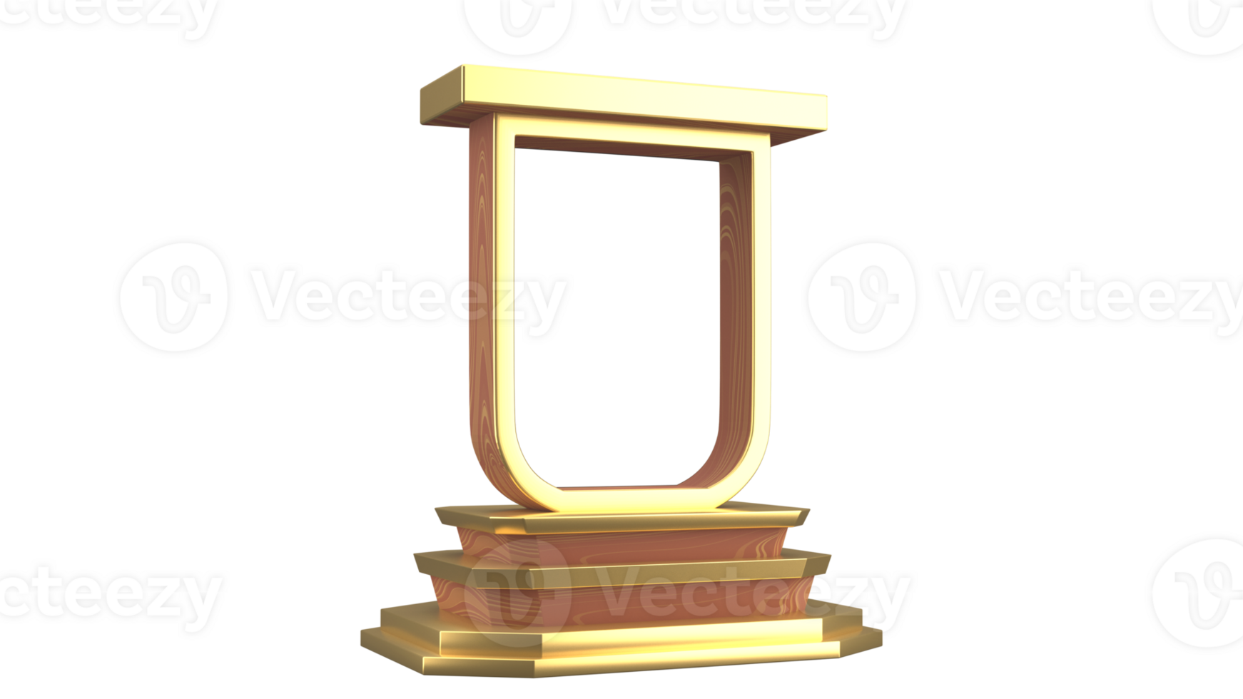 3d le rendu d'or Cadre supporter ou podium icône. png