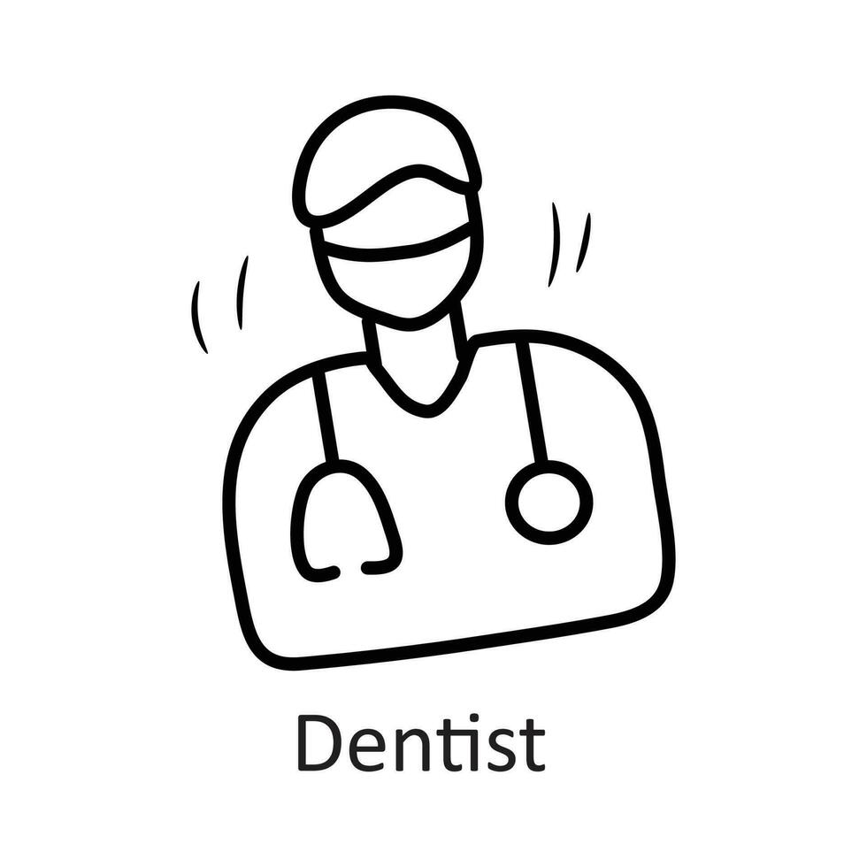 dentista vector contorno icono diseño ilustración. dentista símbolo en blanco antecedentes eps 10 archivo