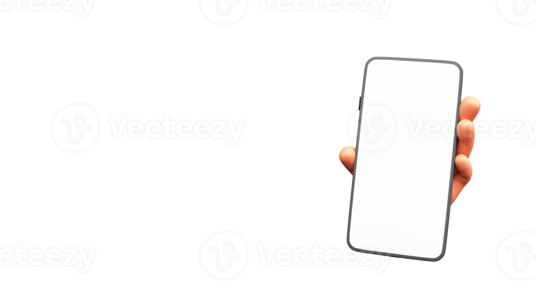 3D Render Of Human Hand Holding Smartphone Icon. png