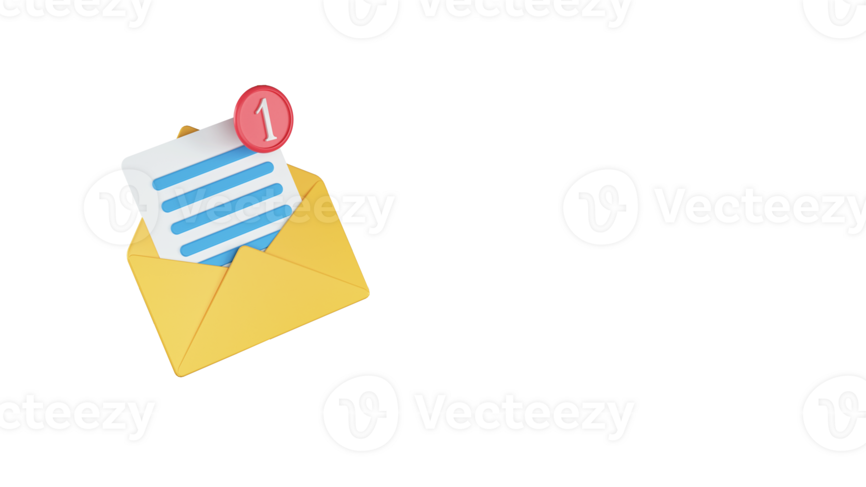 3D Render of Email Notification Element. png