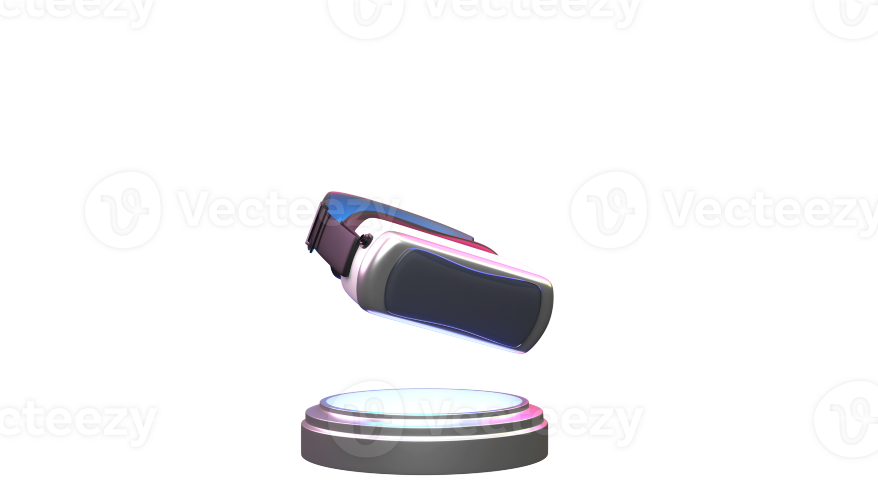 3D Render of VR Box or Glasses On Podium Element. png