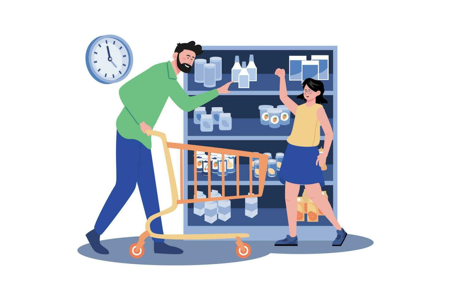 Man's Special Shopping Day with Daughter vector