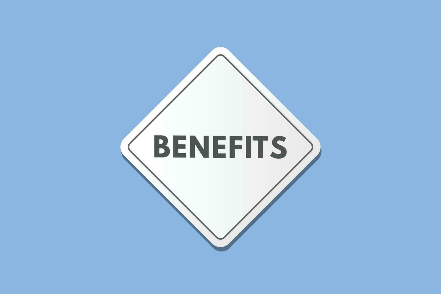 Benefits text Button. Benefits Sign Icon Label Sticker Web Buttons vector