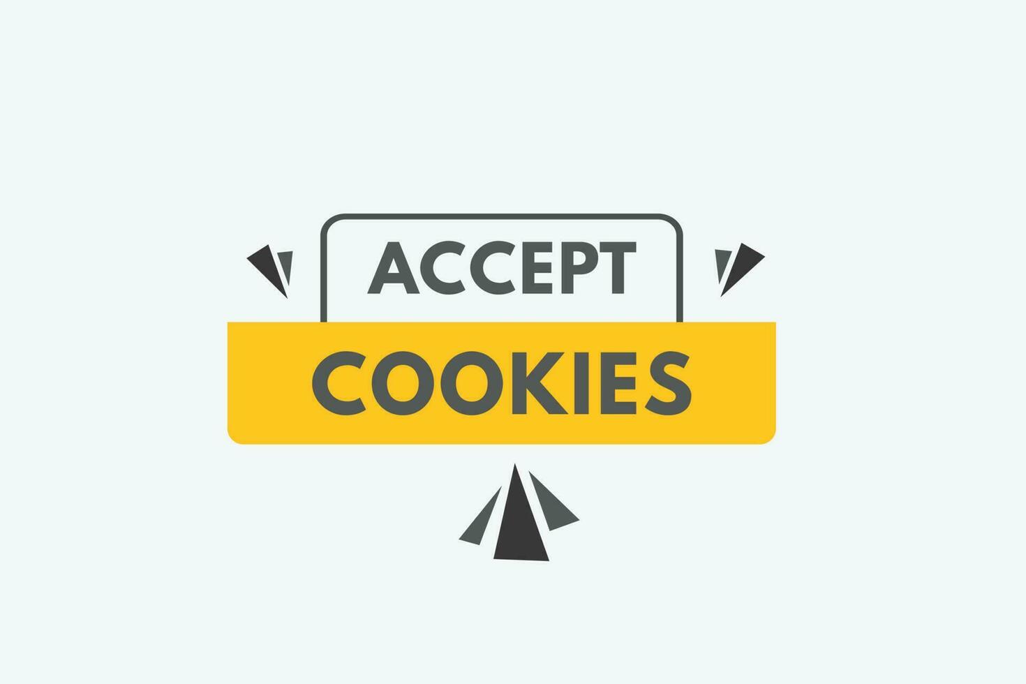 Accept Cookies text Button. Accept Cookies Sign Icon Label Sticker Web Buttons vector