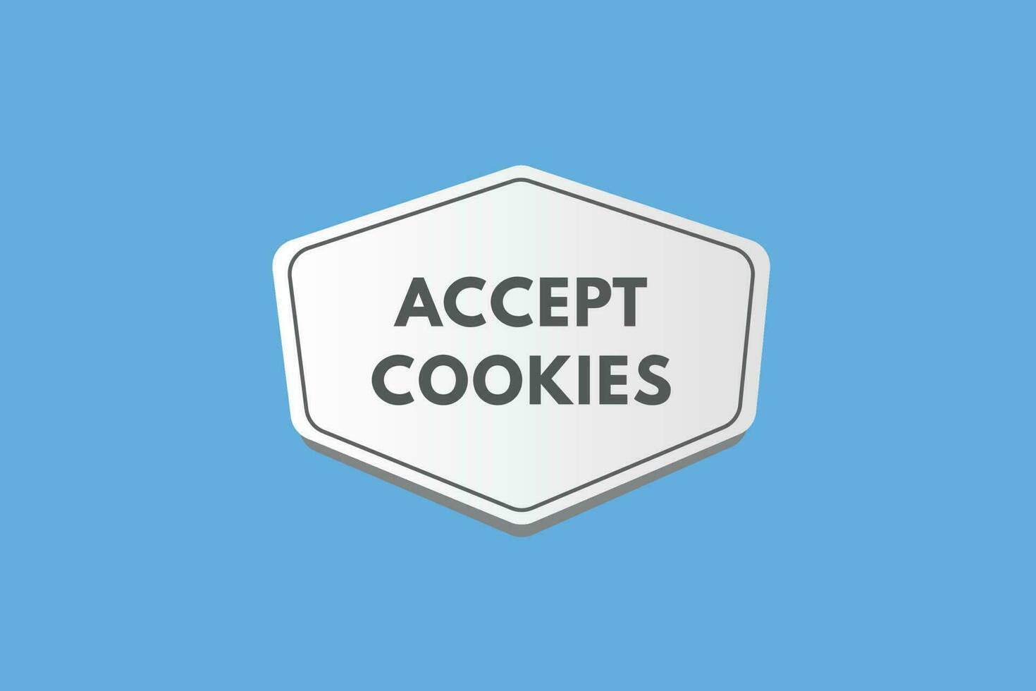 Accept Cookies text Button. Accept Cookies Sign Icon Label Sticker Web Buttons vector