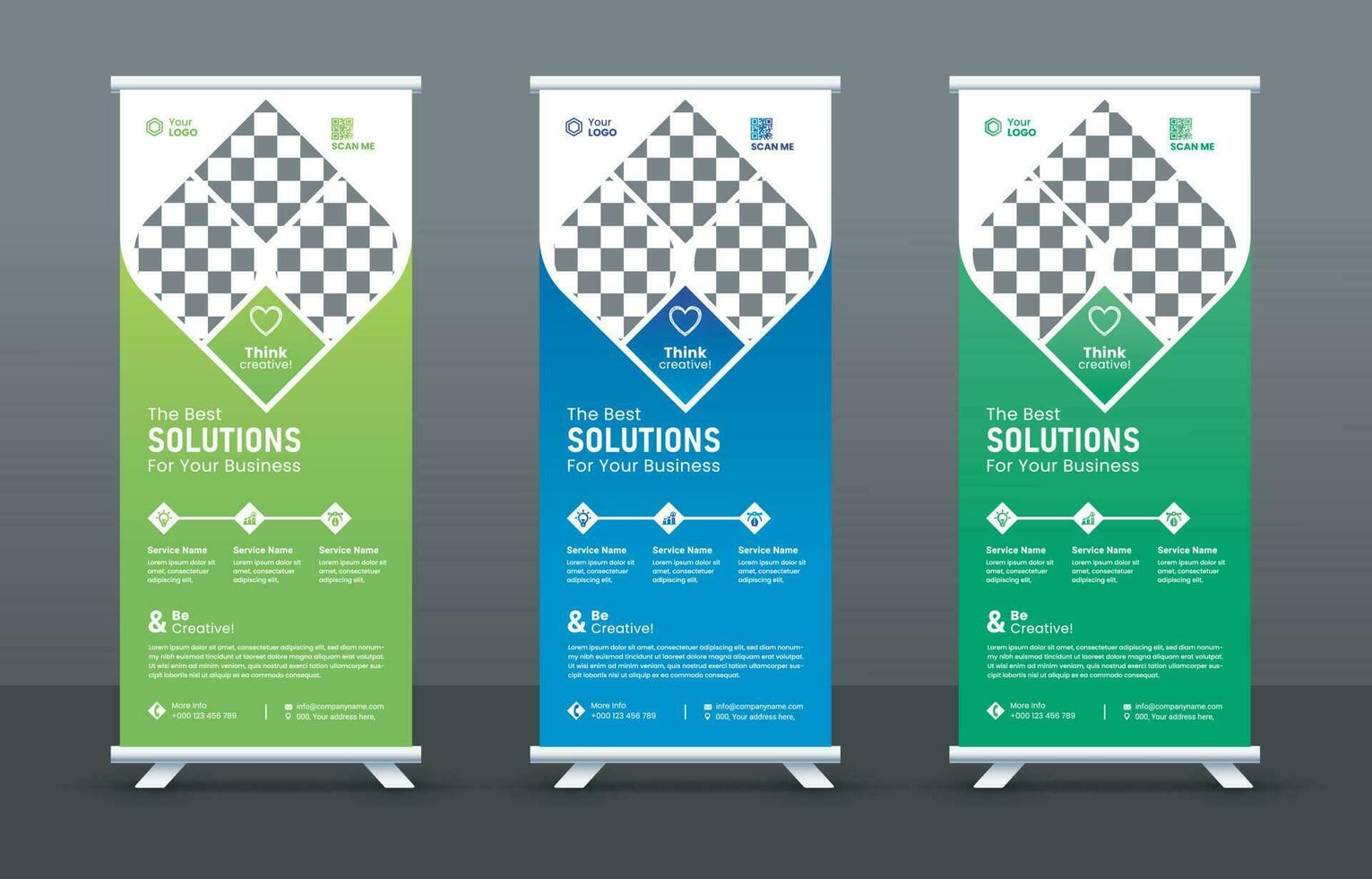 Business Rollup Stand Banner Design Template vector