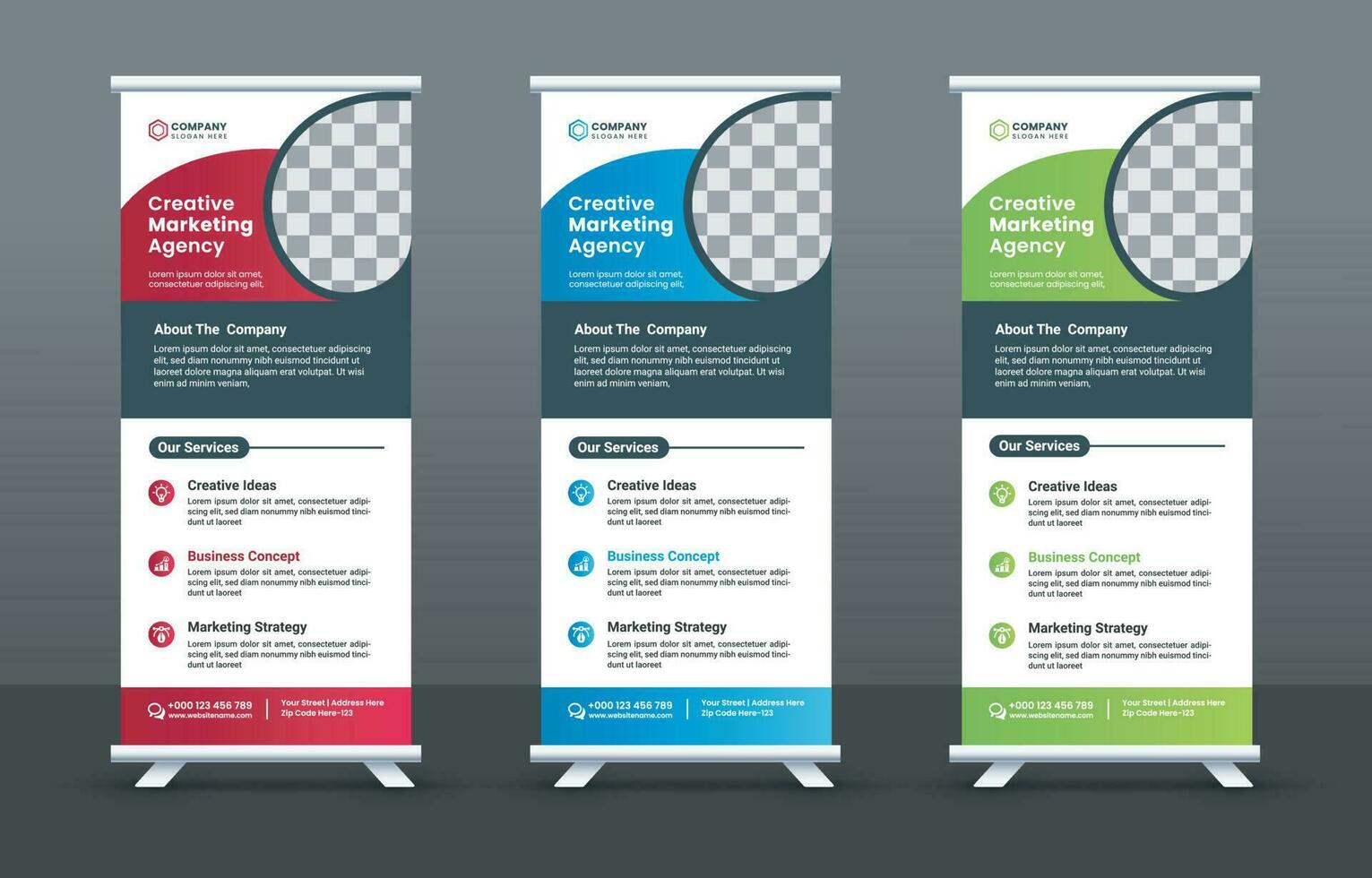 Business Rollup Stand Banner Design Template vector