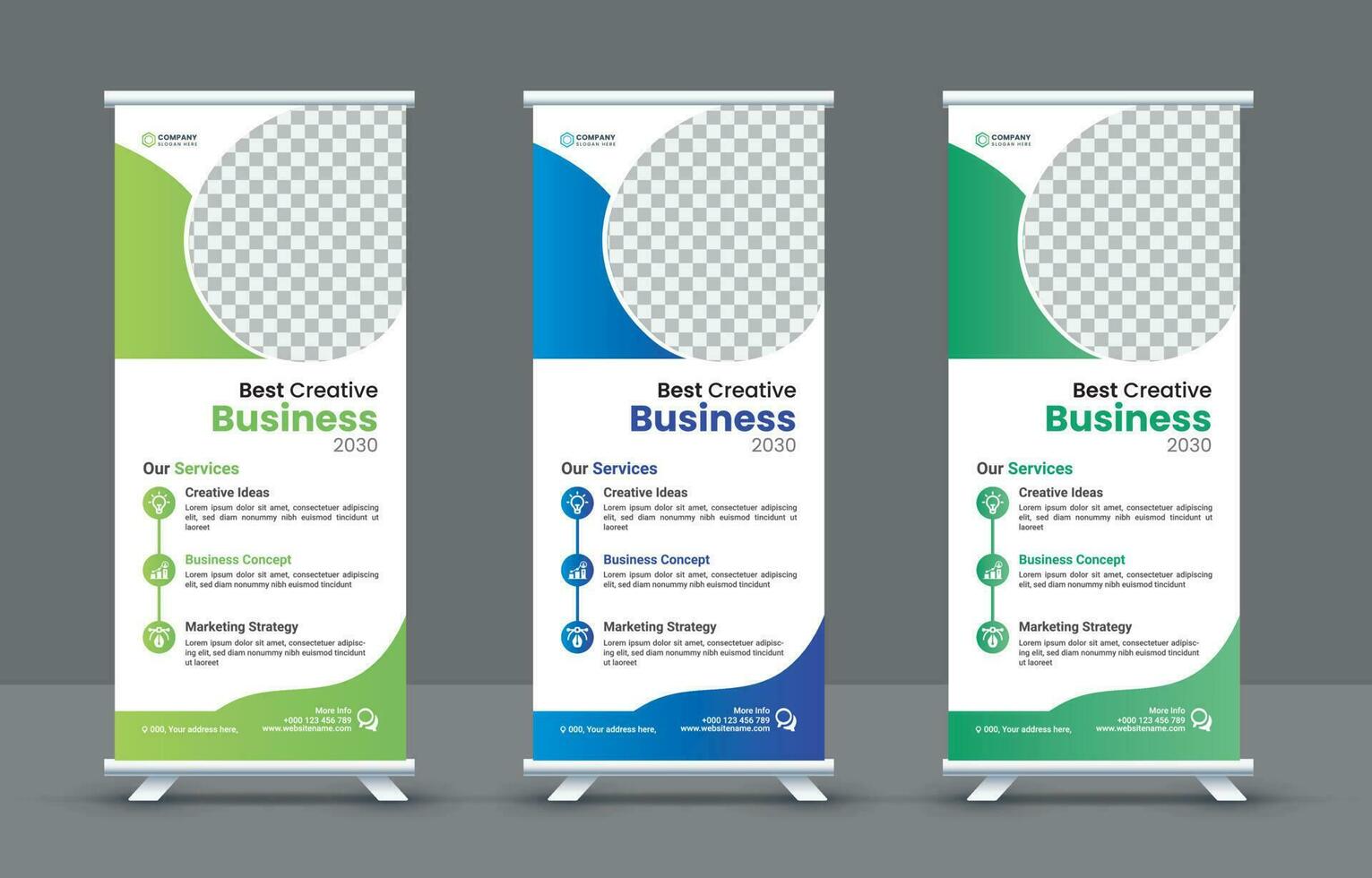 Multipurpose Creative Business Rollup Stand Banner Design Template vector