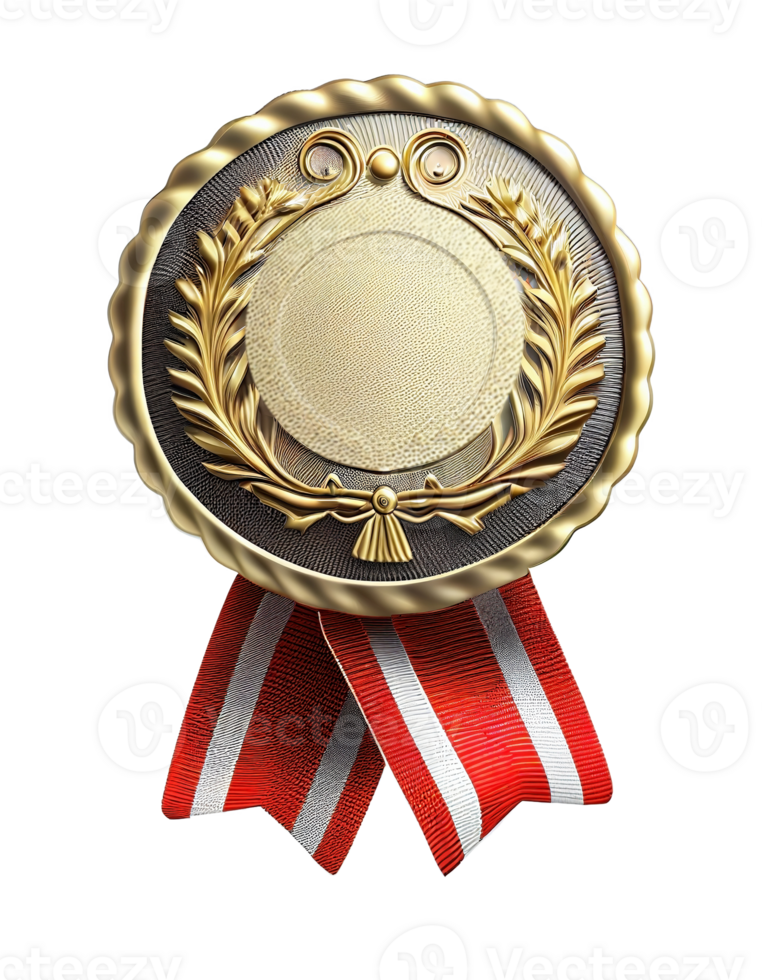 Award medal on transparent background, created with png