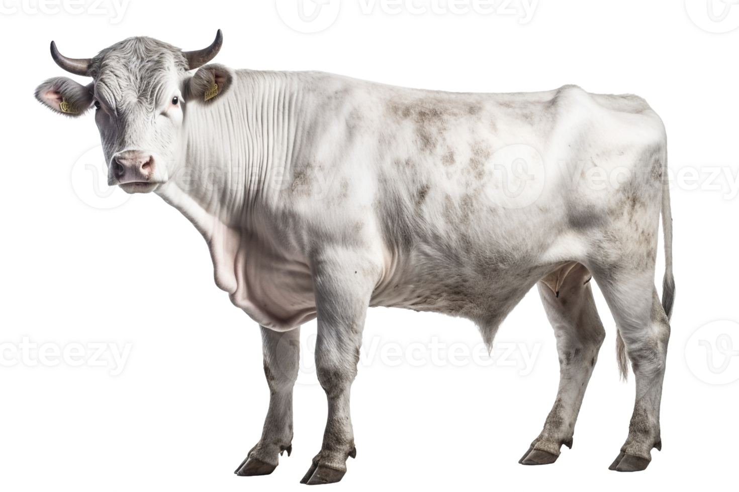 Piedmontese cow on transparent background, created with png