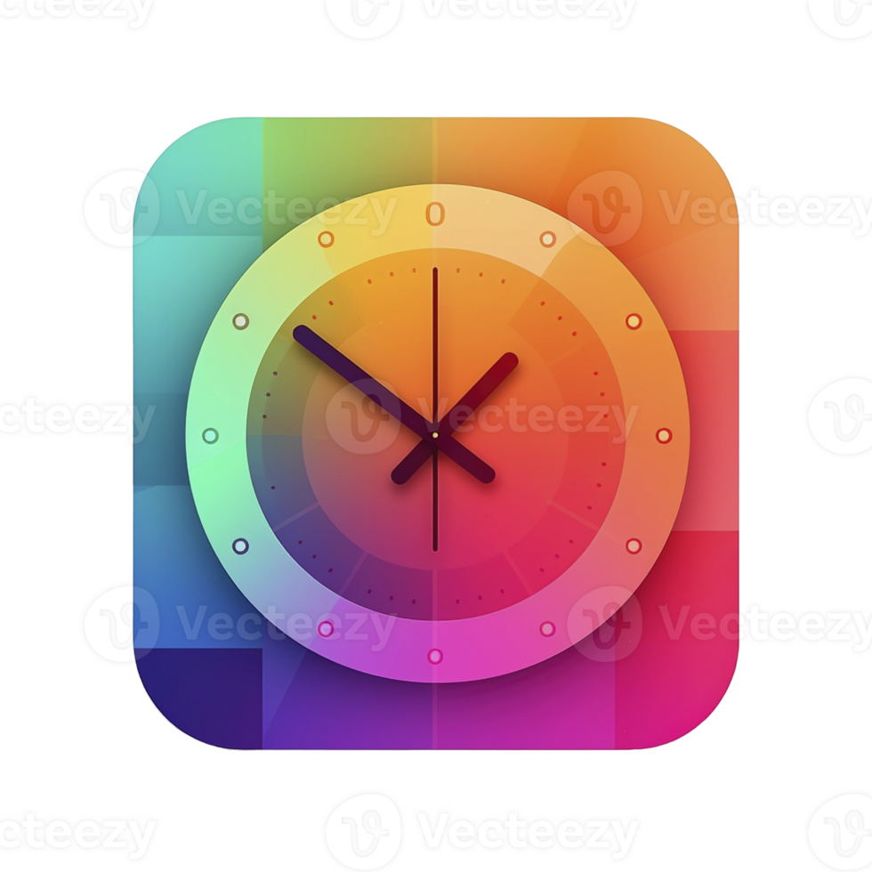 Icon with clock for app on the transparent background, created with 23651799 PNG