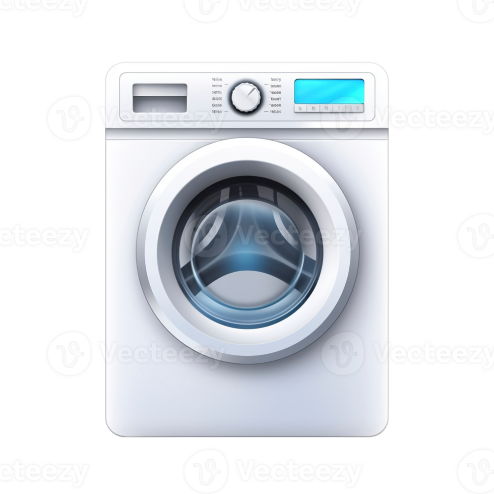 Washing machine icon on transparent background, created with png