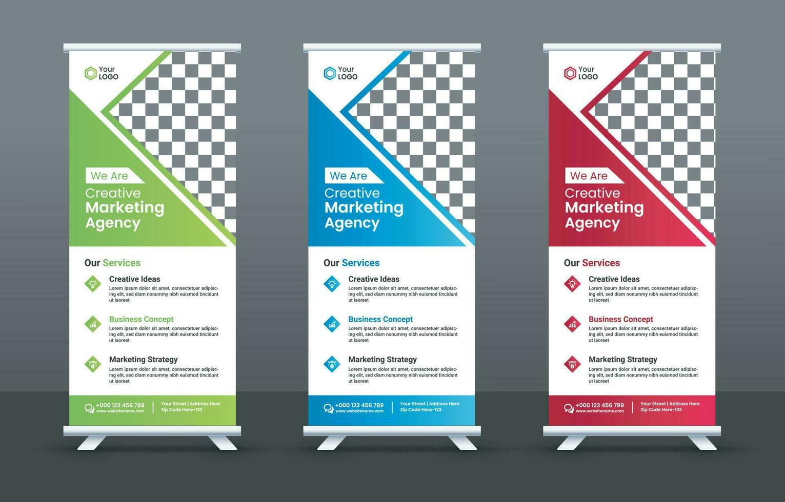 Business Rollup Stand Banner Design Template vector