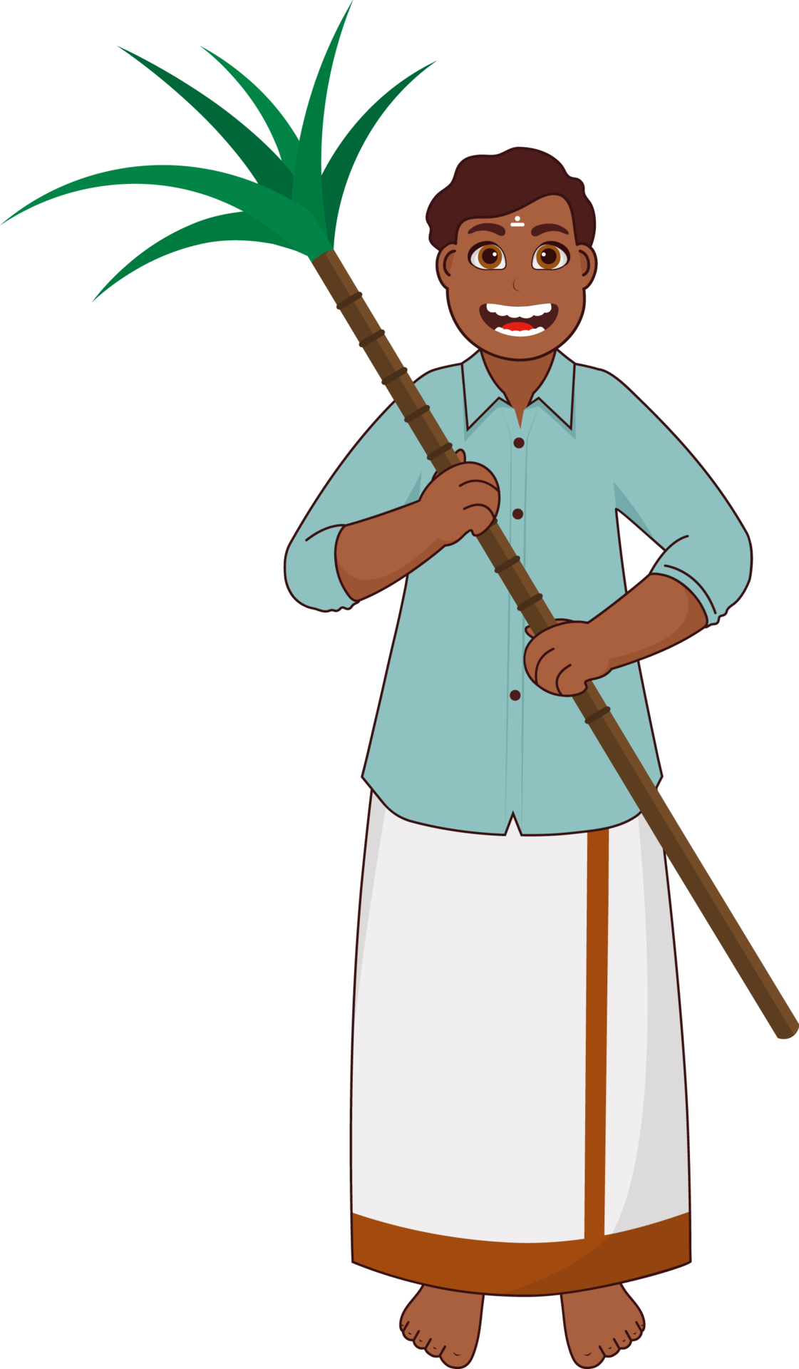 cheerful-south-indian-man-holding-sugarcane-in-standing-pose-23651896-png