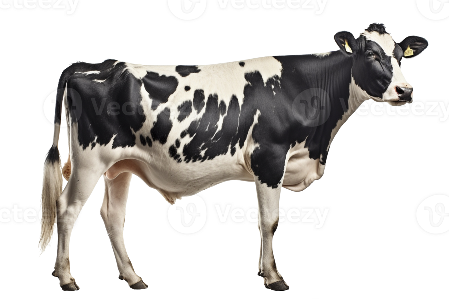 Holstein cow on transparent background, created with png