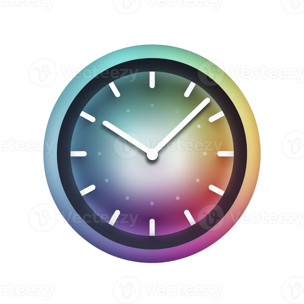 Icon with clock for app on the transparent background, created with png