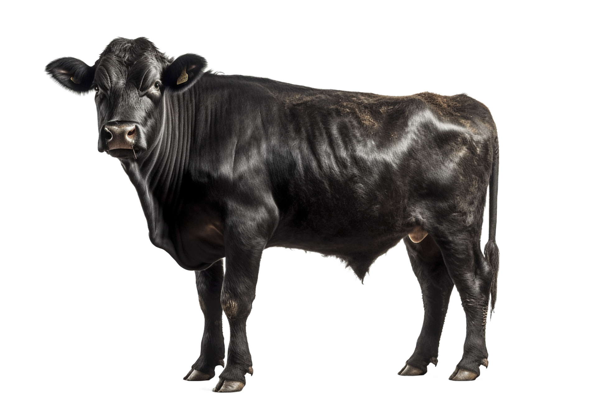 Black angus cow on transparent background, created with 23651908 PNG
