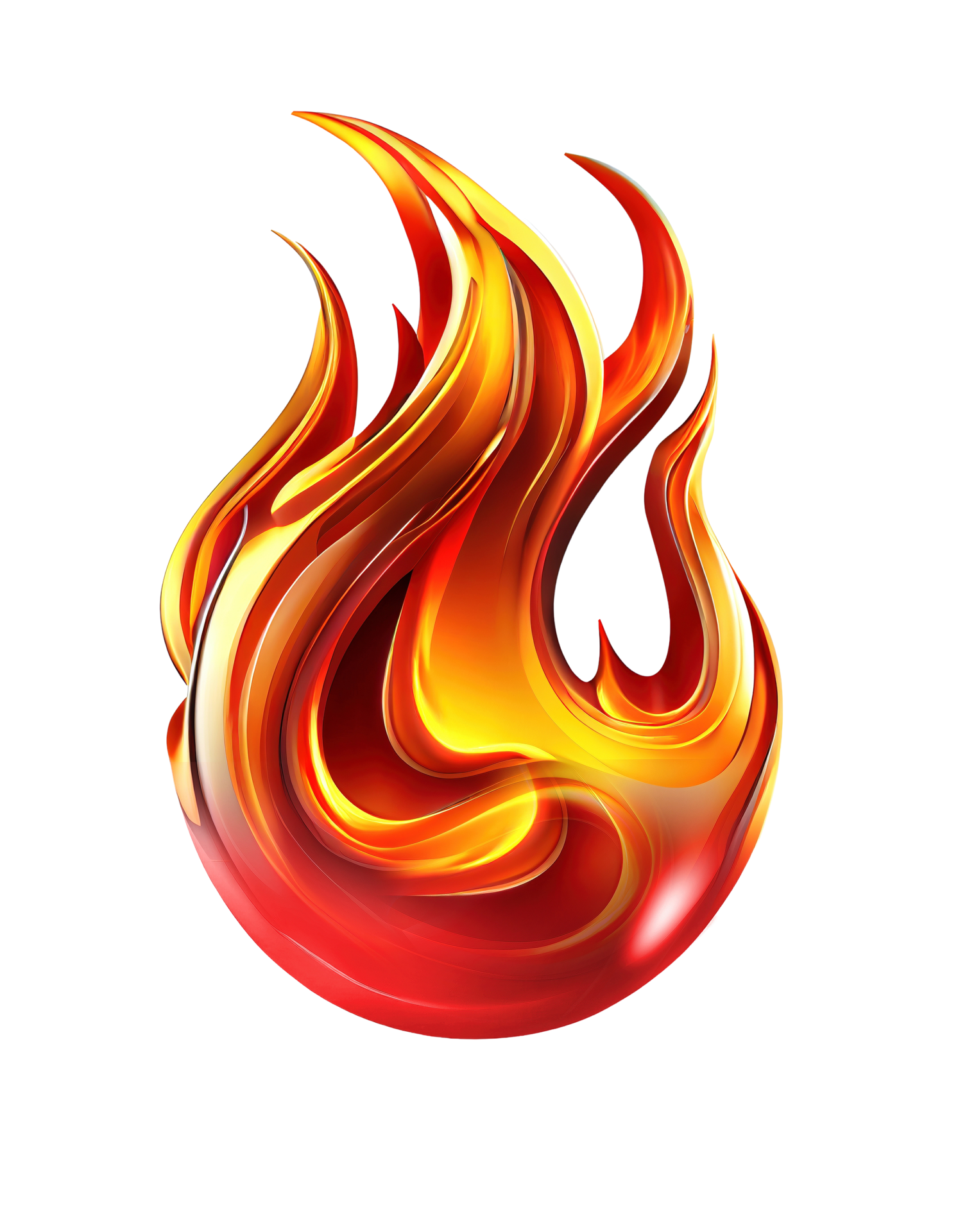 Fire symbol on transparent background, created with generative AI ...