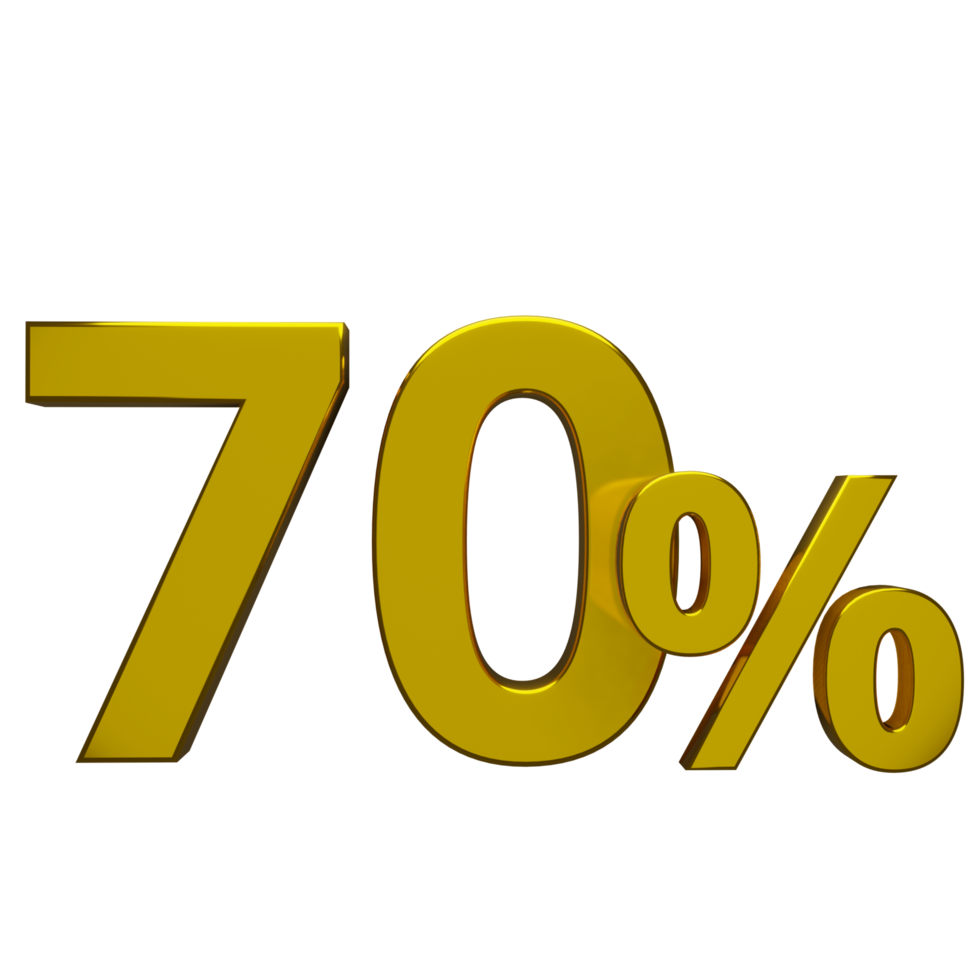 3d guld 70 procent rabatt png