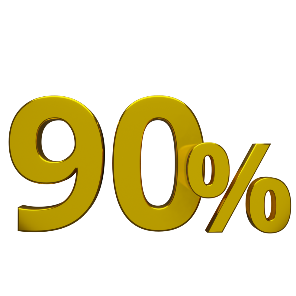 3D Gold 90 Percent Discount png