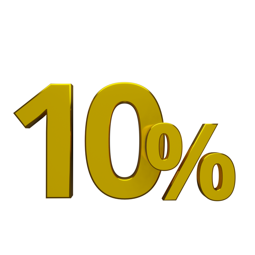 3D Gold 10 Percent Discount png