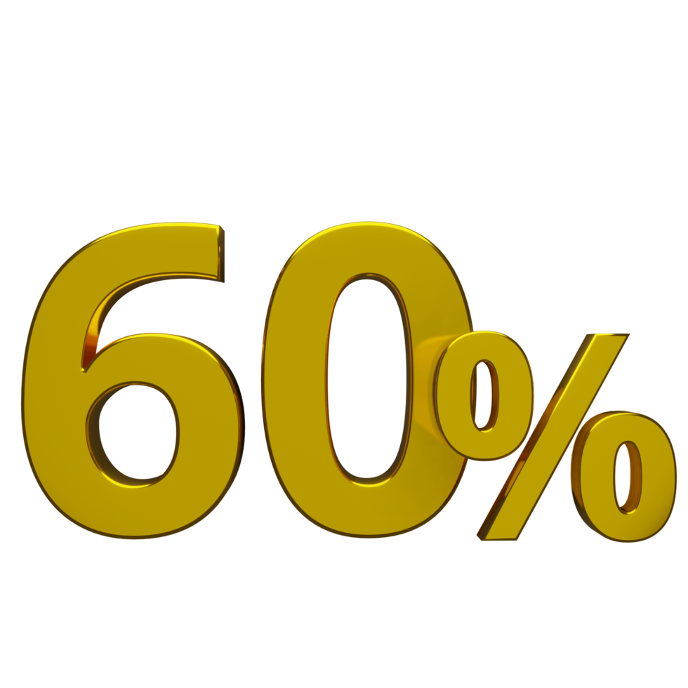 3D Gold 60 Percent Discount png