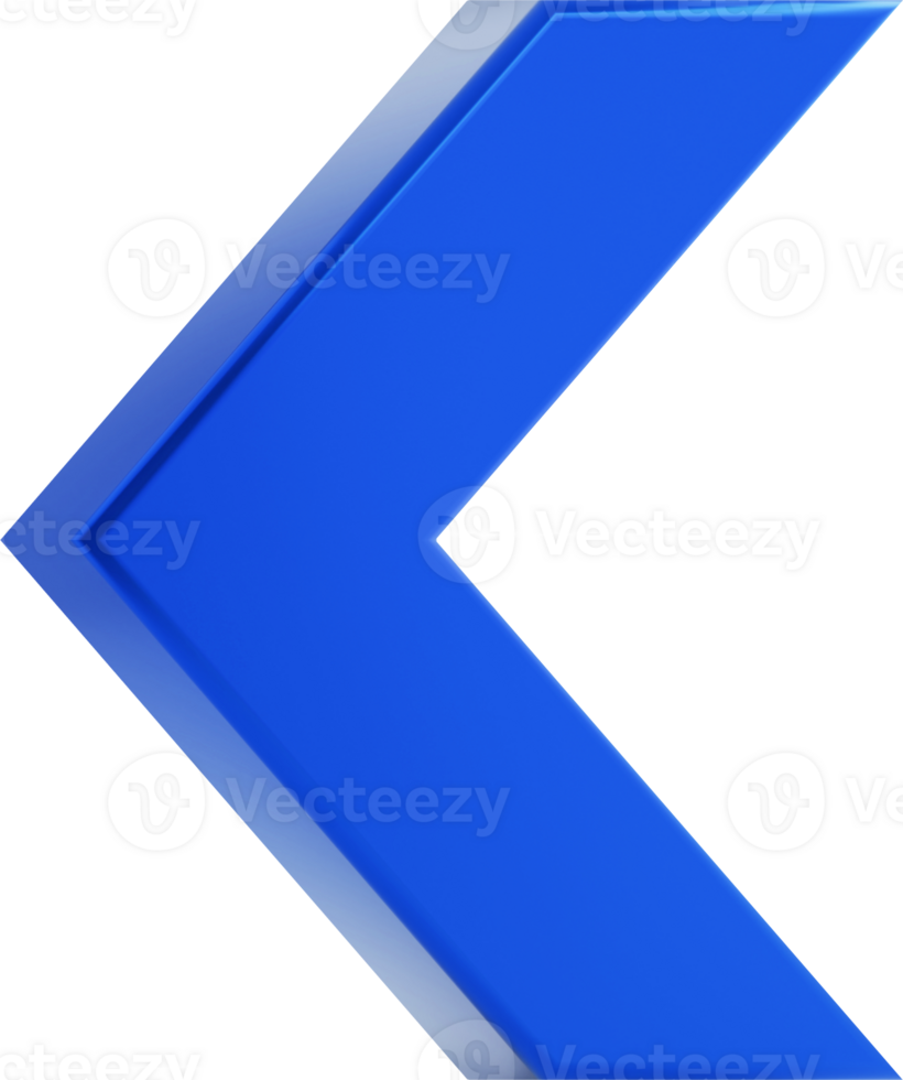 Blue arrow 3d icon isolated. png