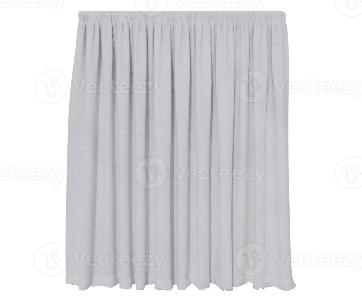 curtains sheer grey in PNG isolated on transparent background. with 3D rendering