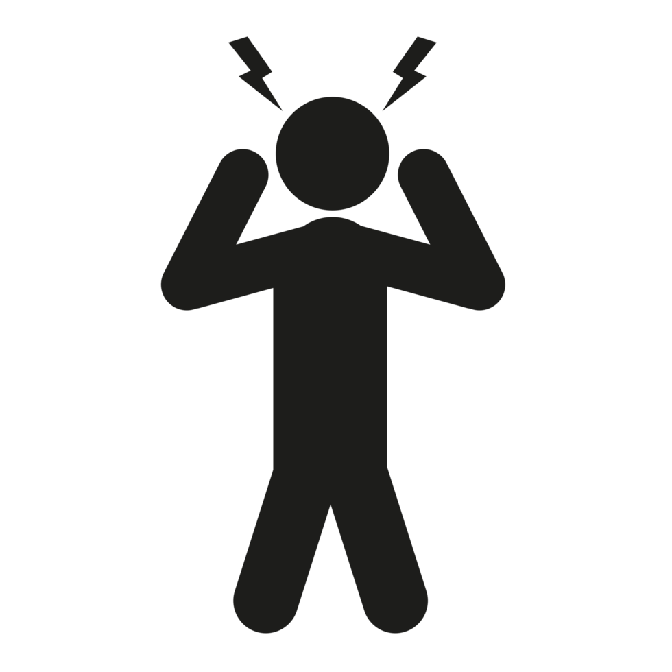 Silhouette of worried  Stressed human Icon on a Transparent Background png