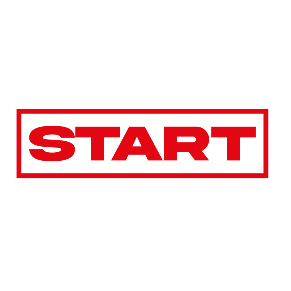 Start Red Stamp on a Transparent Background png