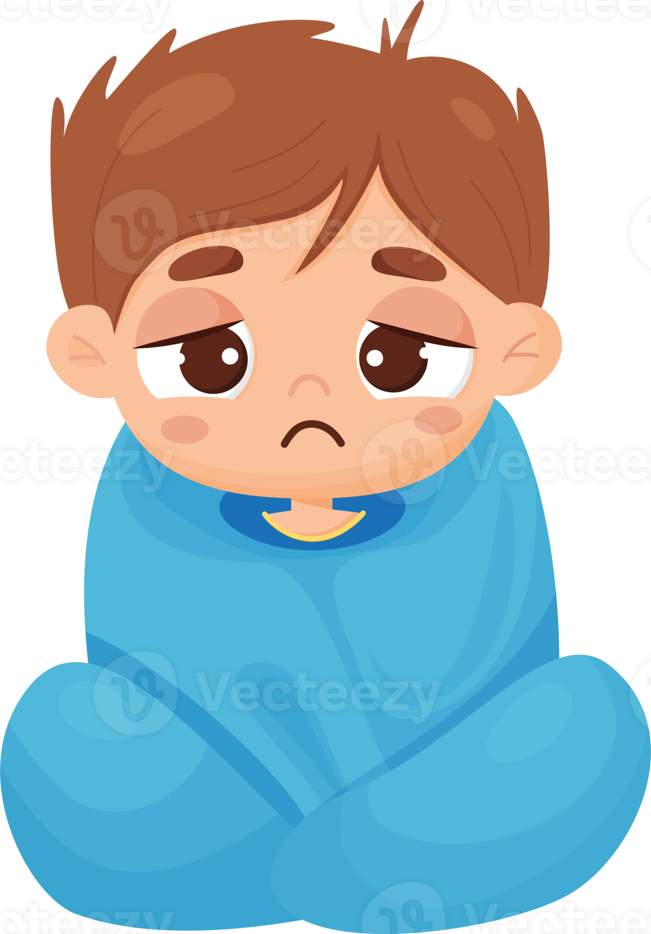 sick boy wrapped in blanket 23652161 PNG
