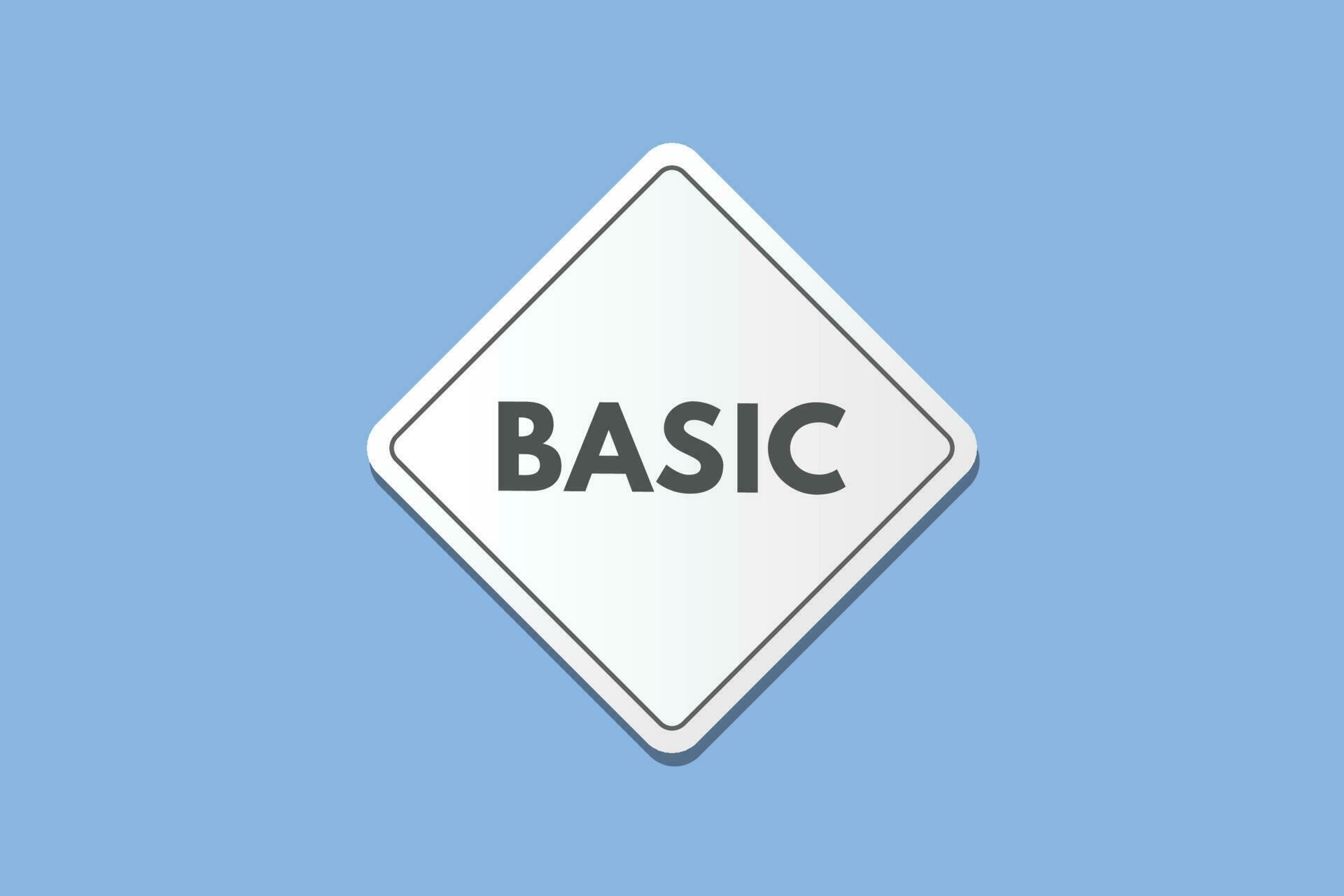 Basic text Button. Basic Sign Icon Label Sticker Web Buttons 23652299 ...